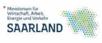 Logo des Ministeriums für Wirtschaft, Arbeit, Energie und Verkehr des Saarlandes in bunten Punkten.
